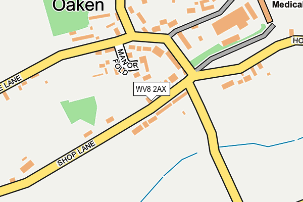 WV8 2AX map - OS OpenMap – Local (Ordnance Survey)