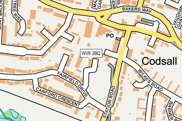 WV8 2BQ map - OS OpenMap – Local (Ordnance Survey)