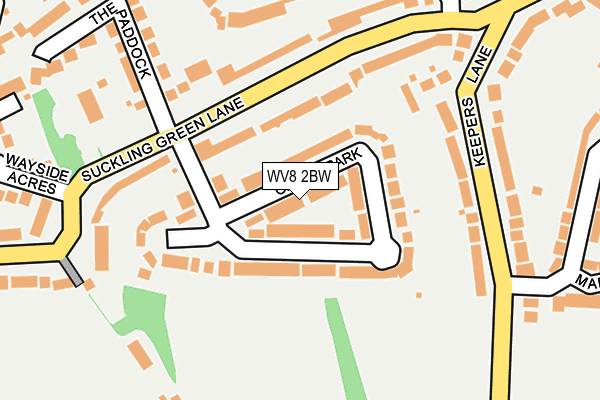 WV8 2BW map - OS OpenMap – Local (Ordnance Survey)