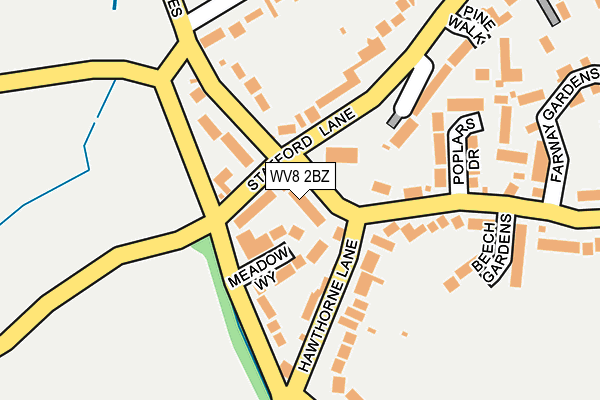 WV8 2BZ map - OS OpenMap – Local (Ordnance Survey)