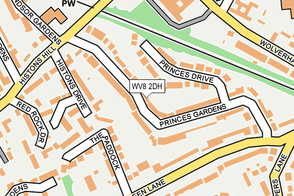 WV8 2DH map - OS OpenMap – Local (Ordnance Survey)
