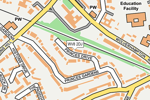 WV8 2DJ map - OS OpenMap – Local (Ordnance Survey)