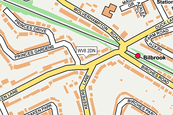 WV8 2DN map - OS OpenMap – Local (Ordnance Survey)