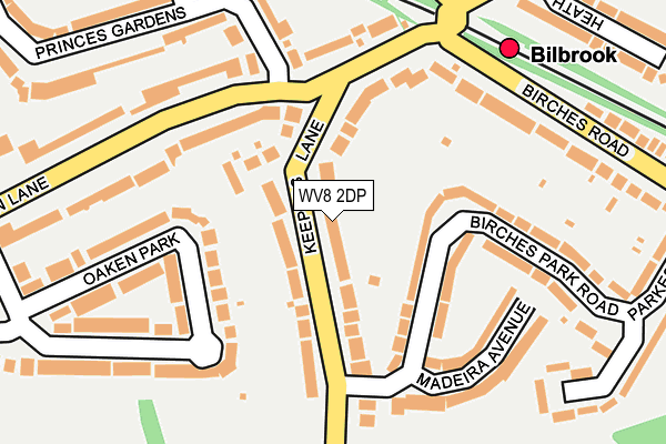 WV8 2DP map - OS OpenMap – Local (Ordnance Survey)