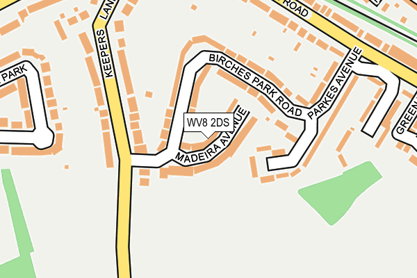 WV8 2DS map - OS OpenMap – Local (Ordnance Survey)