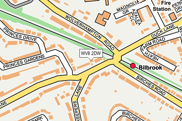 WV8 2DW map - OS OpenMap – Local (Ordnance Survey)