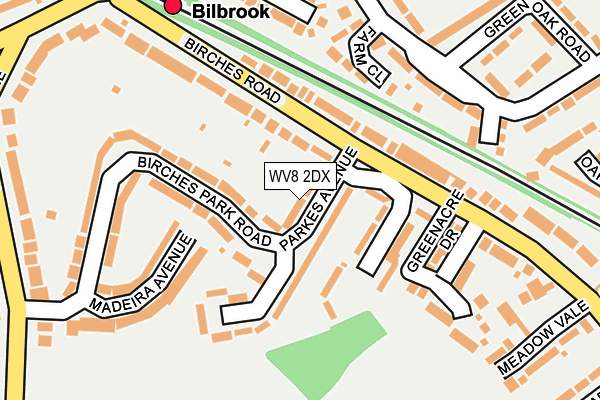 WV8 2DX map - OS OpenMap – Local (Ordnance Survey)