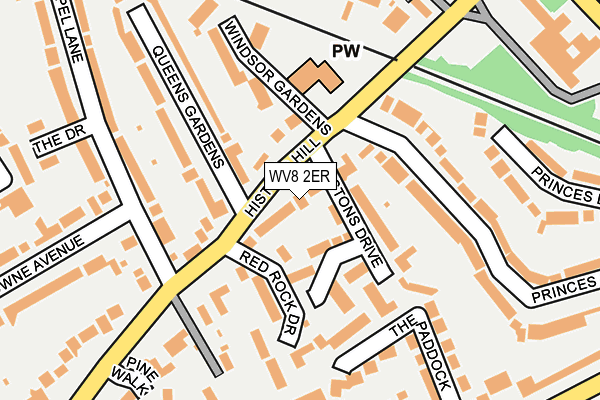 WV8 2ER map - OS OpenMap – Local (Ordnance Survey)