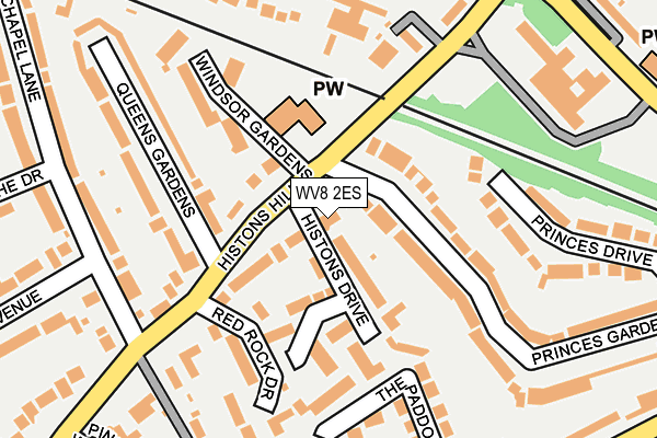 WV8 2ES map - OS OpenMap – Local (Ordnance Survey)