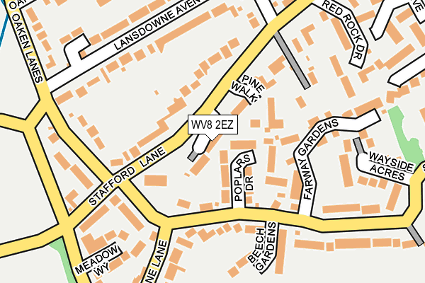 WV8 2EZ map - OS OpenMap – Local (Ordnance Survey)