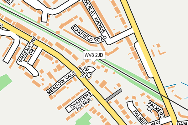 WV8 2JD map - OS OpenMap – Local (Ordnance Survey)
