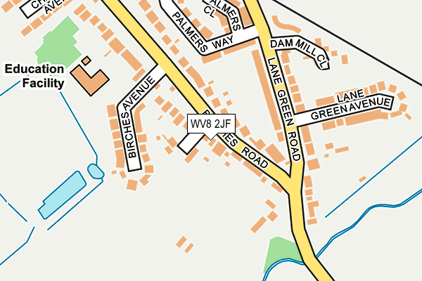 WV8 2JF map - OS OpenMap – Local (Ordnance Survey)