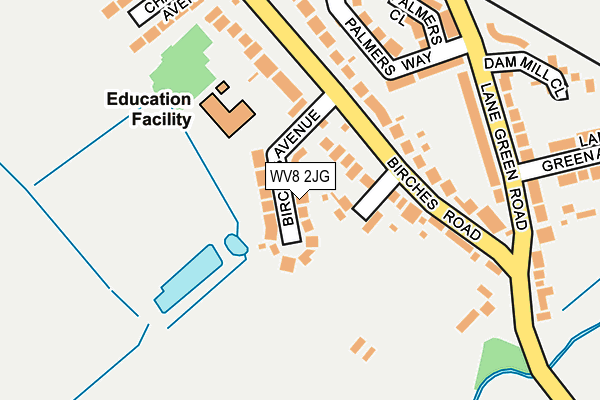 WV8 2JG map - OS OpenMap – Local (Ordnance Survey)