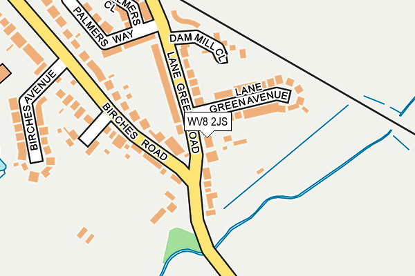 WV8 2JS map - OS OpenMap – Local (Ordnance Survey)