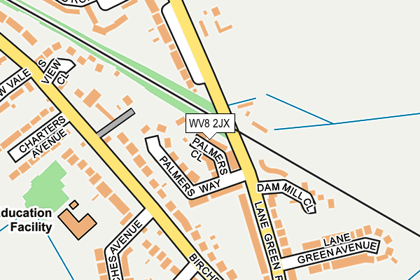 WV8 2JX map - OS OpenMap – Local (Ordnance Survey)