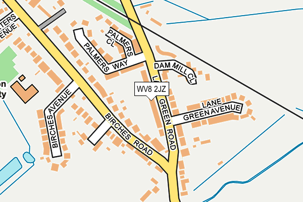 WV8 2JZ map - OS OpenMap – Local (Ordnance Survey)