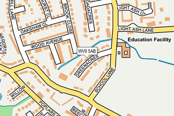 WV9 5AB map - OS OpenMap – Local (Ordnance Survey)