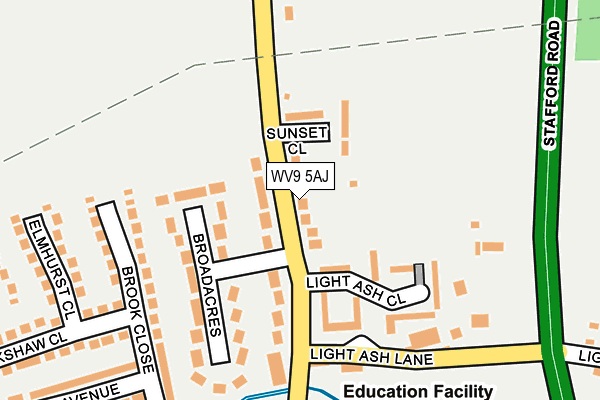 WV9 5AJ map - OS OpenMap – Local (Ordnance Survey)