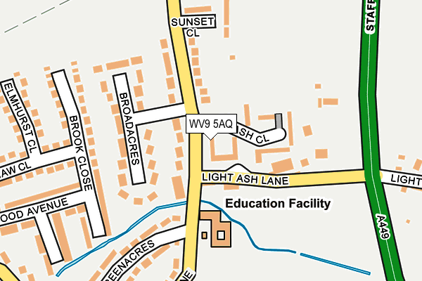 WV9 5AQ map - OS OpenMap – Local (Ordnance Survey)