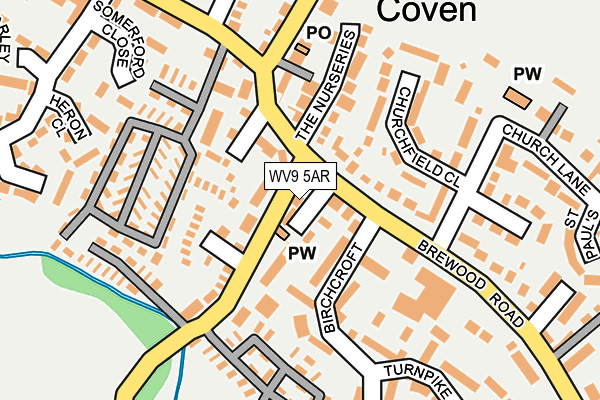 WV9 5AR map - OS OpenMap – Local (Ordnance Survey)