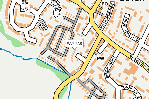 WV9 5AS map - OS OpenMap – Local (Ordnance Survey)