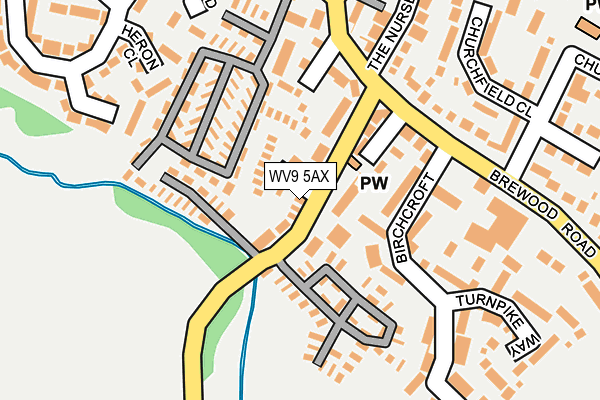 WV9 5AX map - OS OpenMap – Local (Ordnance Survey)
