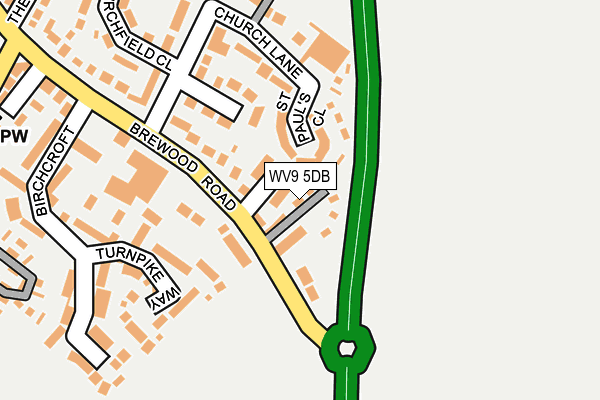 WV9 5DB map - OS OpenMap – Local (Ordnance Survey)