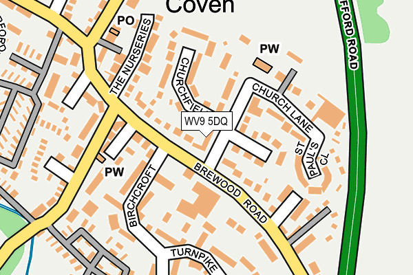 WV9 5DQ map - OS OpenMap – Local (Ordnance Survey)