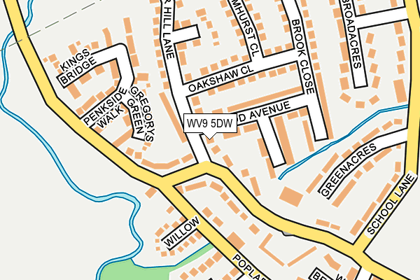 WV9 5DW map - OS OpenMap – Local (Ordnance Survey)