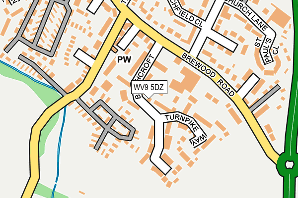 WV9 5DZ map - OS OpenMap – Local (Ordnance Survey)