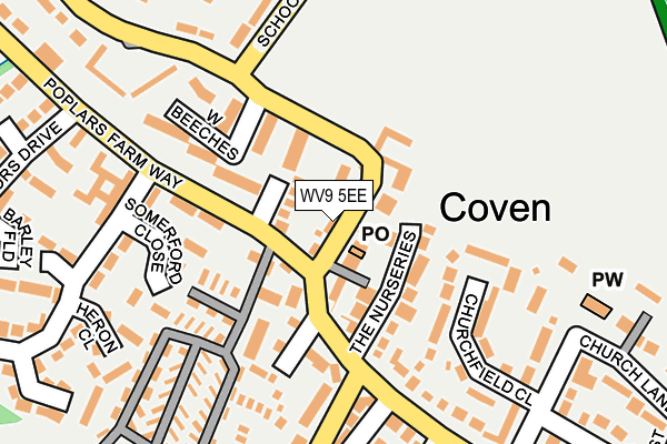 WV9 5EE map - OS OpenMap – Local (Ordnance Survey)