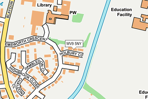 WV9 5NY map - OS OpenMap – Local (Ordnance Survey)