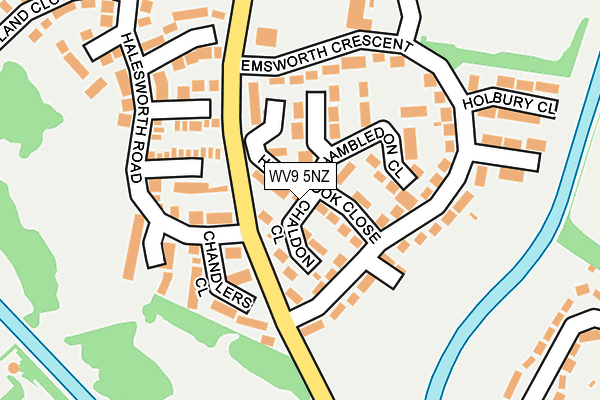 WV9 5NZ map - OS OpenMap – Local (Ordnance Survey)