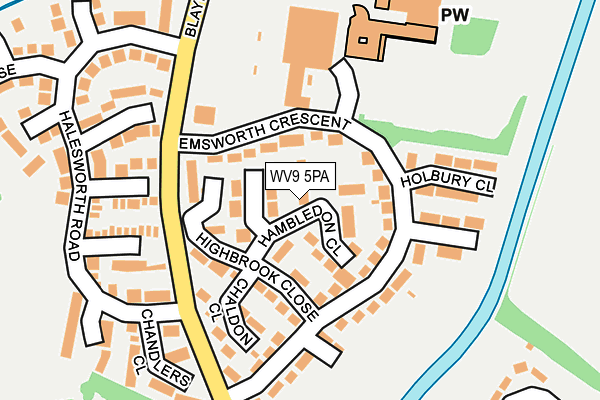 WV9 5PA map - OS OpenMap – Local (Ordnance Survey)