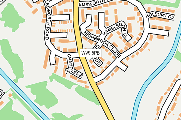 WV9 5PB map - OS OpenMap – Local (Ordnance Survey)