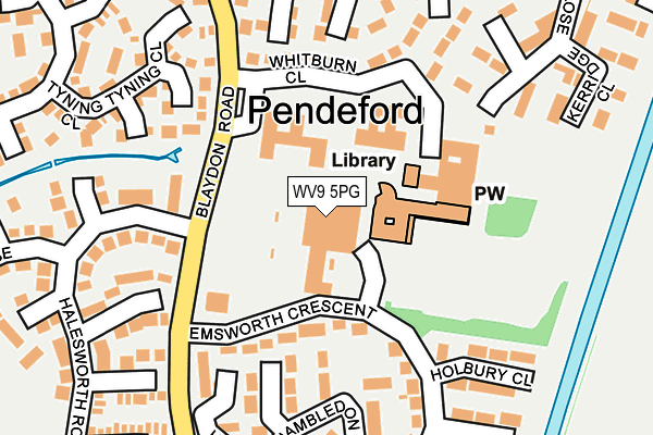 WV9 5PG map - OS OpenMap – Local (Ordnance Survey)