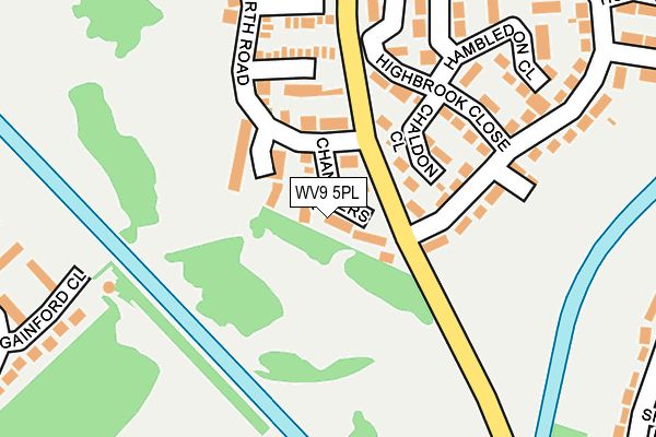 WV9 5PL map - OS OpenMap – Local (Ordnance Survey)