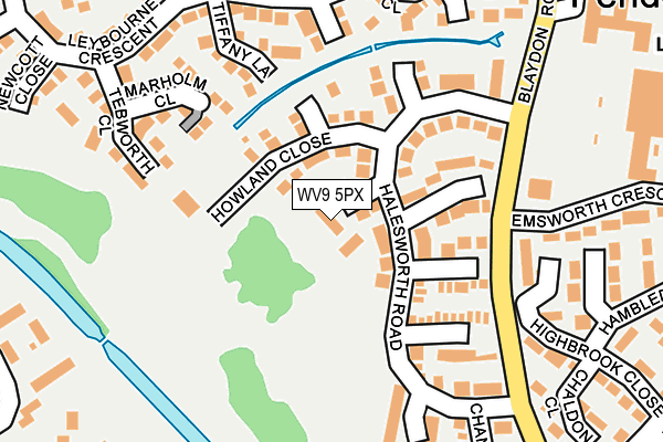 WV9 5PX map - OS OpenMap – Local (Ordnance Survey)