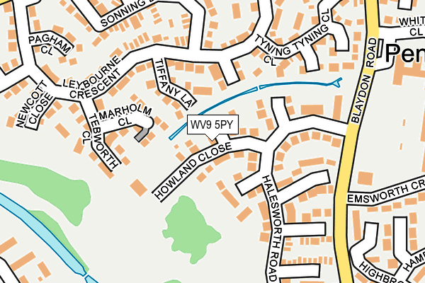 WV9 5PY map - OS OpenMap – Local (Ordnance Survey)