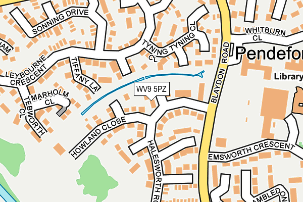 WV9 5PZ map - OS OpenMap – Local (Ordnance Survey)