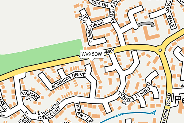 WV9 5QW map - OS OpenMap – Local (Ordnance Survey)