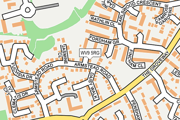 WV9 5RG map - OS OpenMap – Local (Ordnance Survey)