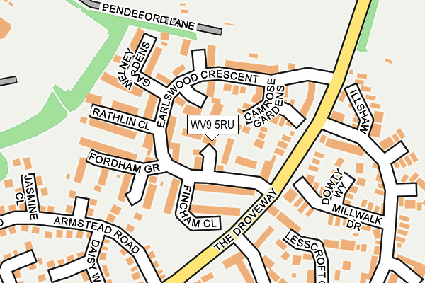 WV9 5RU map - OS OpenMap – Local (Ordnance Survey)