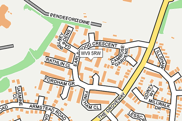 WV9 5RW map - OS OpenMap – Local (Ordnance Survey)