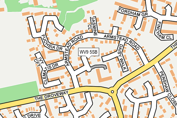 WV9 5SB map - OS OpenMap – Local (Ordnance Survey)
