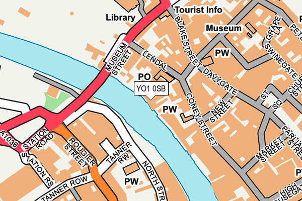 YO1 0SB map - OS OpenMap – Local (Ordnance Survey)