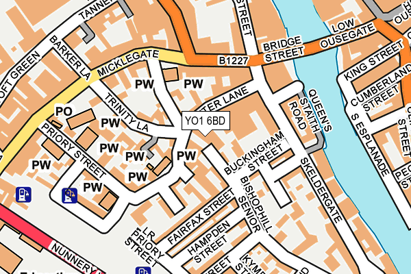 YO1 6BD map - OS OpenMap – Local (Ordnance Survey)