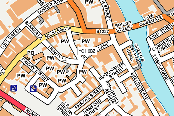 YO1 6BZ map - OS OpenMap – Local (Ordnance Survey)