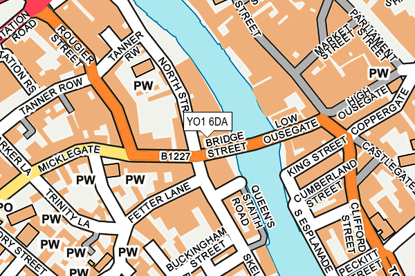 YO1 6DA map - OS OpenMap – Local (Ordnance Survey)