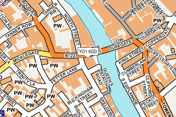 YO1 6DD map - OS OpenMap – Local (Ordnance Survey)